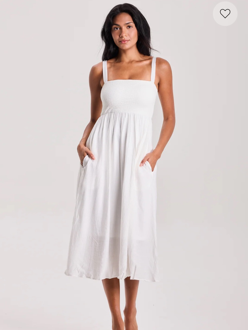NWT Klassy Network Flowy Tank Midi Brami Dress White